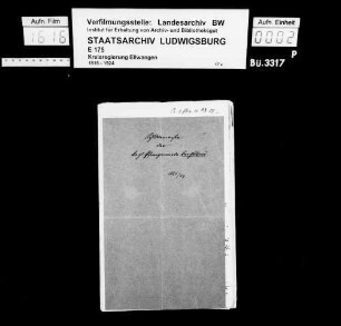 Schuldenwesen der evang. Kirchengemeinde sowie der kath. Pfarrgemeinde und der kath. Stiftungspflege Bartholomä