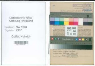 Entnazifizierung Heinrich Quiller , geb. 13.08.1902 (Mechaniker)
