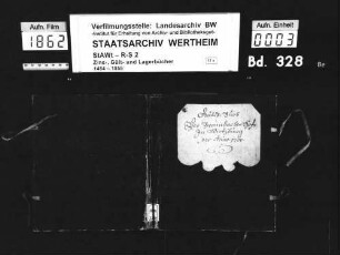 Gültbuch des Bronnbacher Hofs zu Würzburg