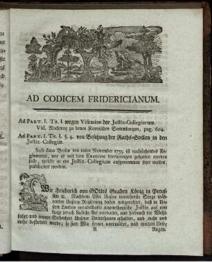 Ad Codicem Fridericianum.