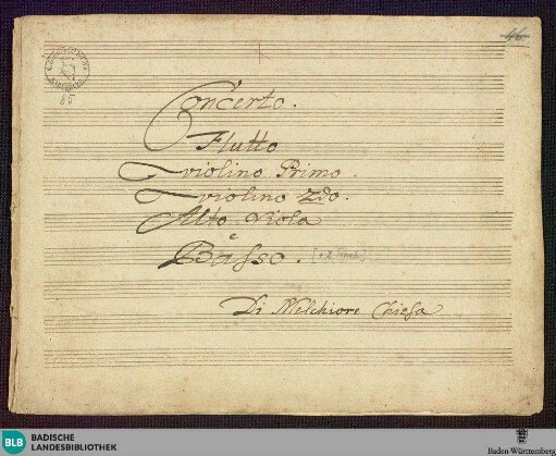 Concertos - Mus. Hs. 85 : fl, orch; G; GroF 720
