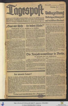27. Jg. (Januar bis Juni): Freiburger Tagespost