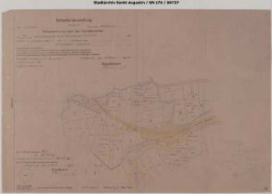 Eudenberg, Gleisanschluss Basalt-AG: Katasterplan mit Einzeichnung der Gleisanlagen