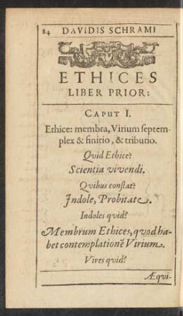 Ethices Liber Prior: