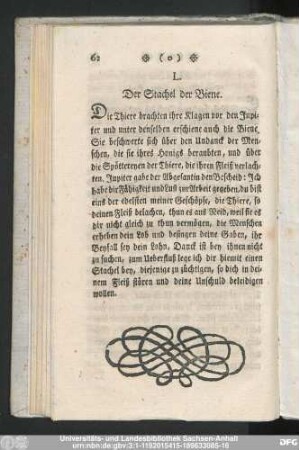 L. Der Stachel der Biene.