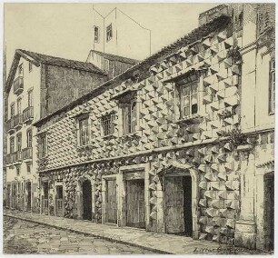 Casa dos Bicos zu Lissabon, Straßenfront