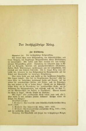 Der dreißigjährige Krieg