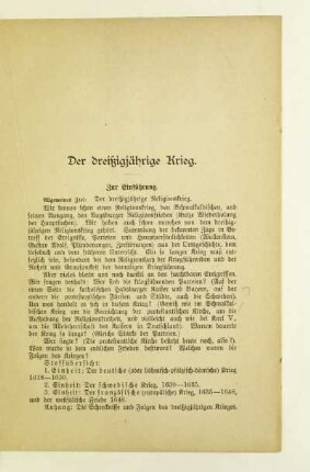 Der dreißigjährige Krieg
