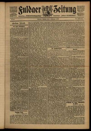 Erste Ausgabe vom Montag, den 04. Februar 1907.
