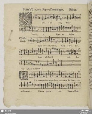 Missa VI, 6. voc. super: Come fuggir