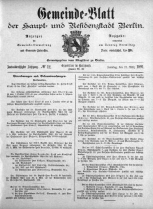 1891,12: No. 12, 22. März 1891