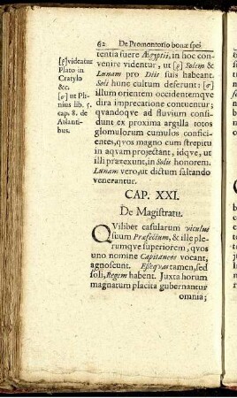 Cap. XXI. De Magistratu. - Cap. XXVII. De Lingua eorundem.