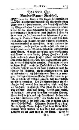 Das XXVI. Cap. Von der Bauren Grobheit