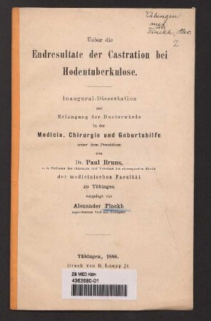 Ueber die Endresultate der Castration bei Hodentuberkulose