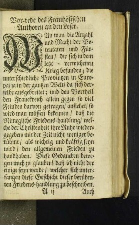 Vor-rede des Französischen Authoren an den Leser.