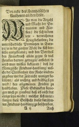 Vor-rede des Französischen Authoren an den Leser.