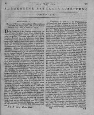 Gerlach, G. W.: Grundriß der Metaphysik zum Gebrauch bei Vorlesungen. Halle: Gebauer 1817