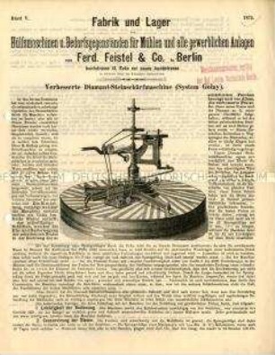 Verbesserte Diamant-Steinschärfmaschine (System Golay).