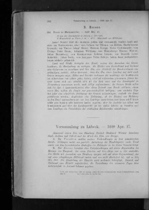 Versammlung zu Lübeck. - 1440 Apr. 17.