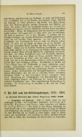 9. Die Zeit nach den Befreiungskriegen; 1815-1861