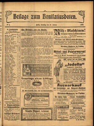Zweite Ausgabe vom Sonntag, den 27. Januar 1907.