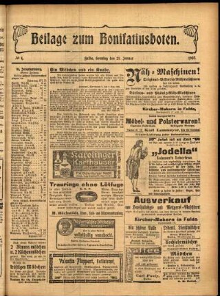 Zweite Ausgabe vom Sonntag, den 27. Januar 1907.