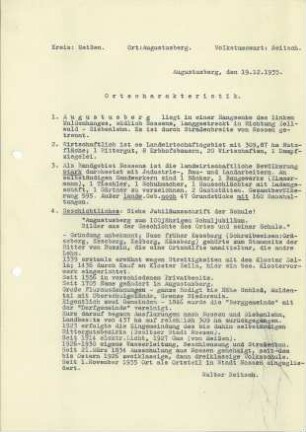 Kreis Meißen / Ortsgeschichte und Charakteristik [Umfrage in Orten im Kreis Meißen]