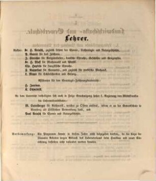 Jahresbericht über die Königliche Landwirthschafts- und Gewerbsschule Erster Classe zu Erlangen. 1860/61