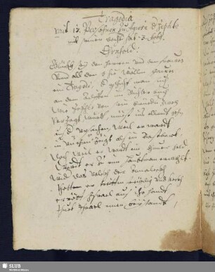 Bl. 98-116. Tragedia mit 13 Persohnen zu agiern der Jephte mit seiner dochter