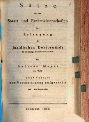 Sätze aus den Staats- und Rechtswissenschaften