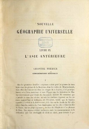 Nouvelle géographie universelle : la terre et les hommes, 9. L' Asie antérieure