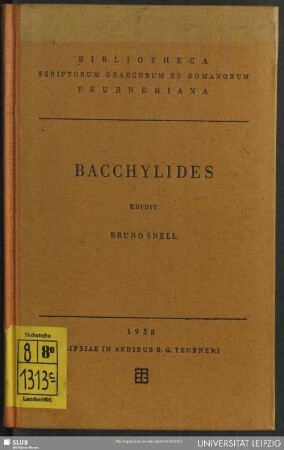 Bacchylidis carmina cum fragmentis