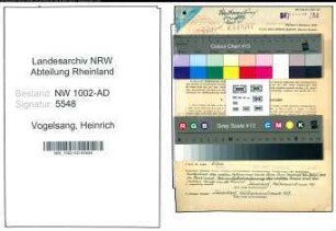 Entnazifizierung Heinrich Vogelsang, geb. 08.07.1894 (Verw.Sekretaer)