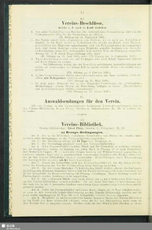 IId. Vereins-Beschlüsse