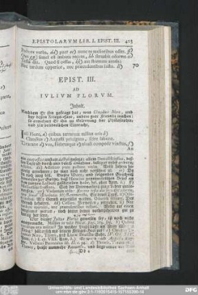 Epist. III. Ad Iulium Florum.