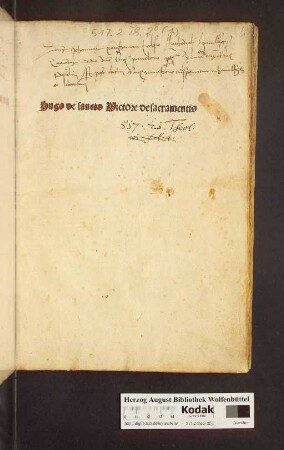 Hugo de sancto Victore de sacramentis