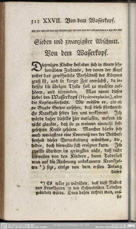 Sieben und zwanzigster Abschnitt. Von dem Wasserkopf