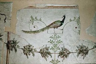 Tapete mit exotischen Vögeln und geflügelten weiblichen Figuren
