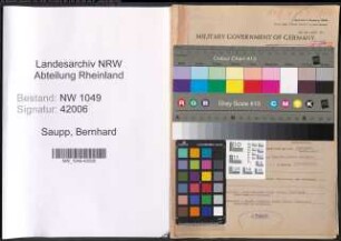 Entnazifizierung Bernhard Saupp , geb. 16.07.1902 (Landwirt)