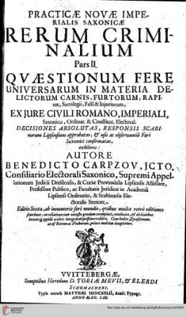 Practica nova imperialis Saxonica rerum criminalium, Pars 2