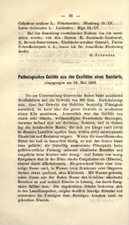 E. Johanson: Pathologisches Gebilde