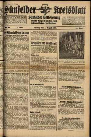 Erste Ausgabe vom Freitag, den 04. August 1939.