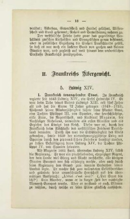 II. Frankreichs Übergewicht
