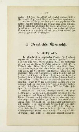 II. Frankreichs Übergewicht
