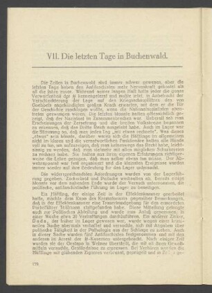 VII. Die letzten Tage in Buchenwald.