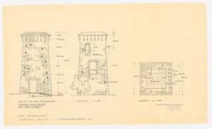 Garten Friedrich Emil Krauß, Schwarzenberg: 2 Ansichten, Grundriss Vogelhaus 1:50