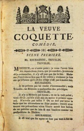 La veuve coquette ... : Comedie