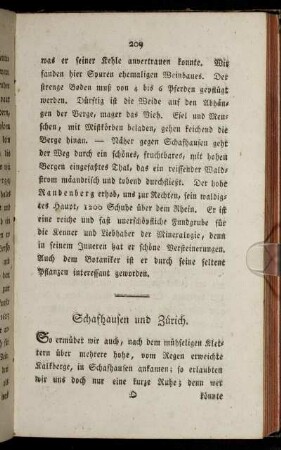 Schafhausen und Zürich.