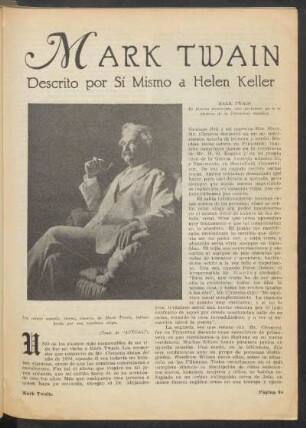 Mark Twain, descrito por sí mismo a Helen Keller