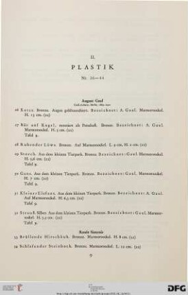 II. Plastik (Nr. 26-44)